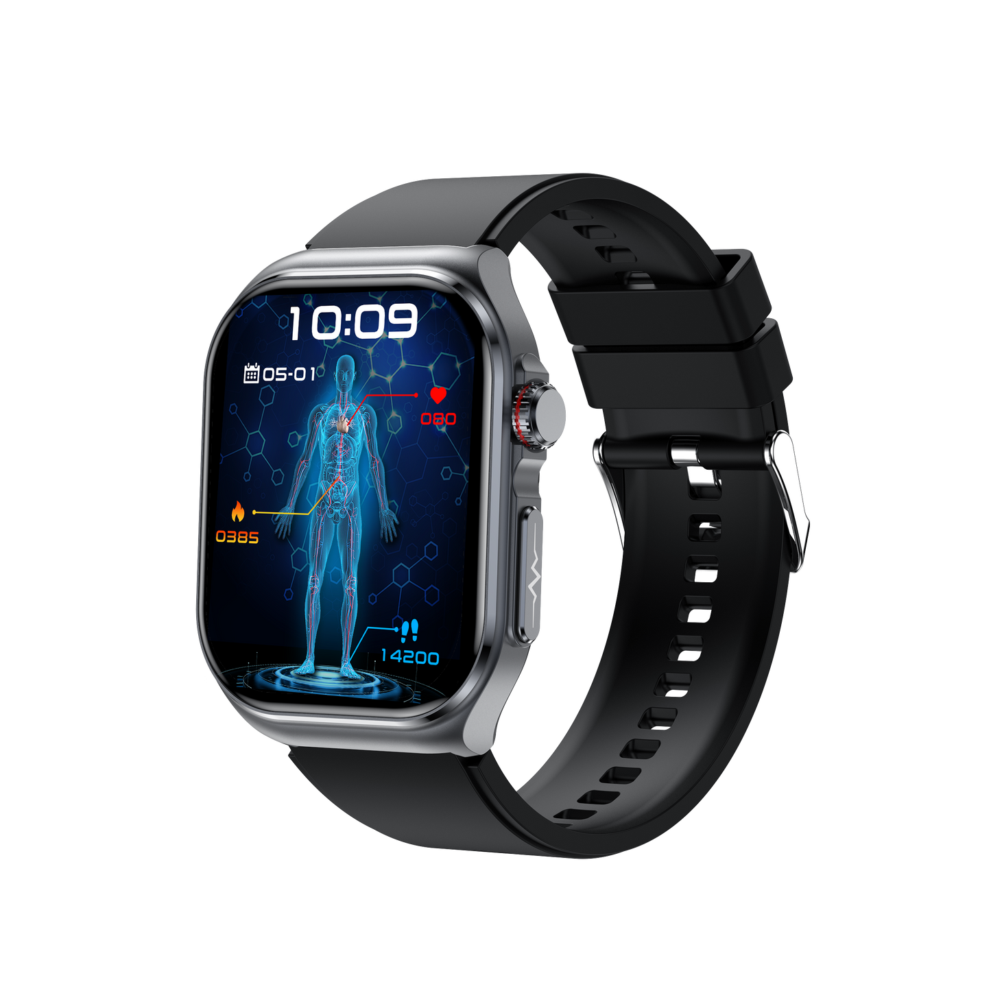 Hosmarte ET585 Premium Health Smartwatch Non-Invasive Blood Sugar/ECG Monitor