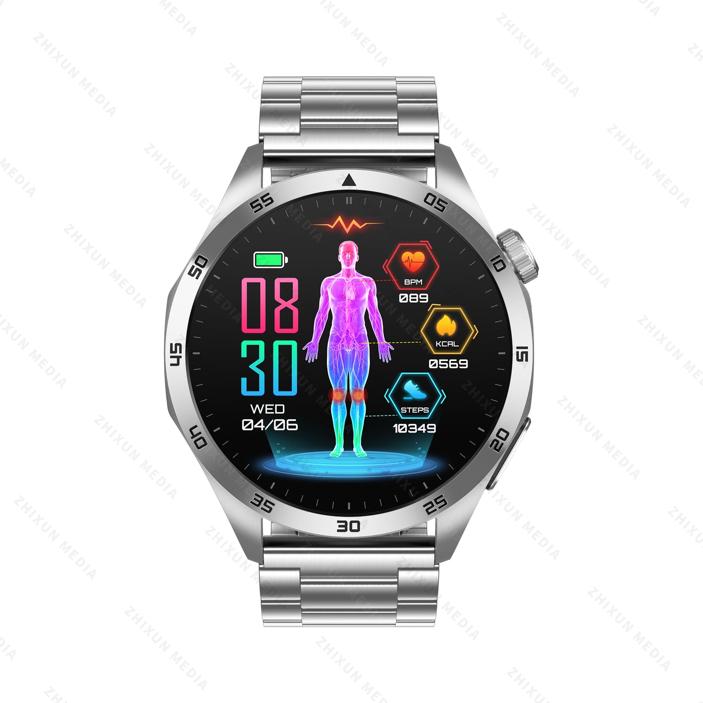 Hosmarte ET485 Advanced Health Smartwatch ECG + Blood Glucose/Lipid/BMI Tracking | AI Health Insights