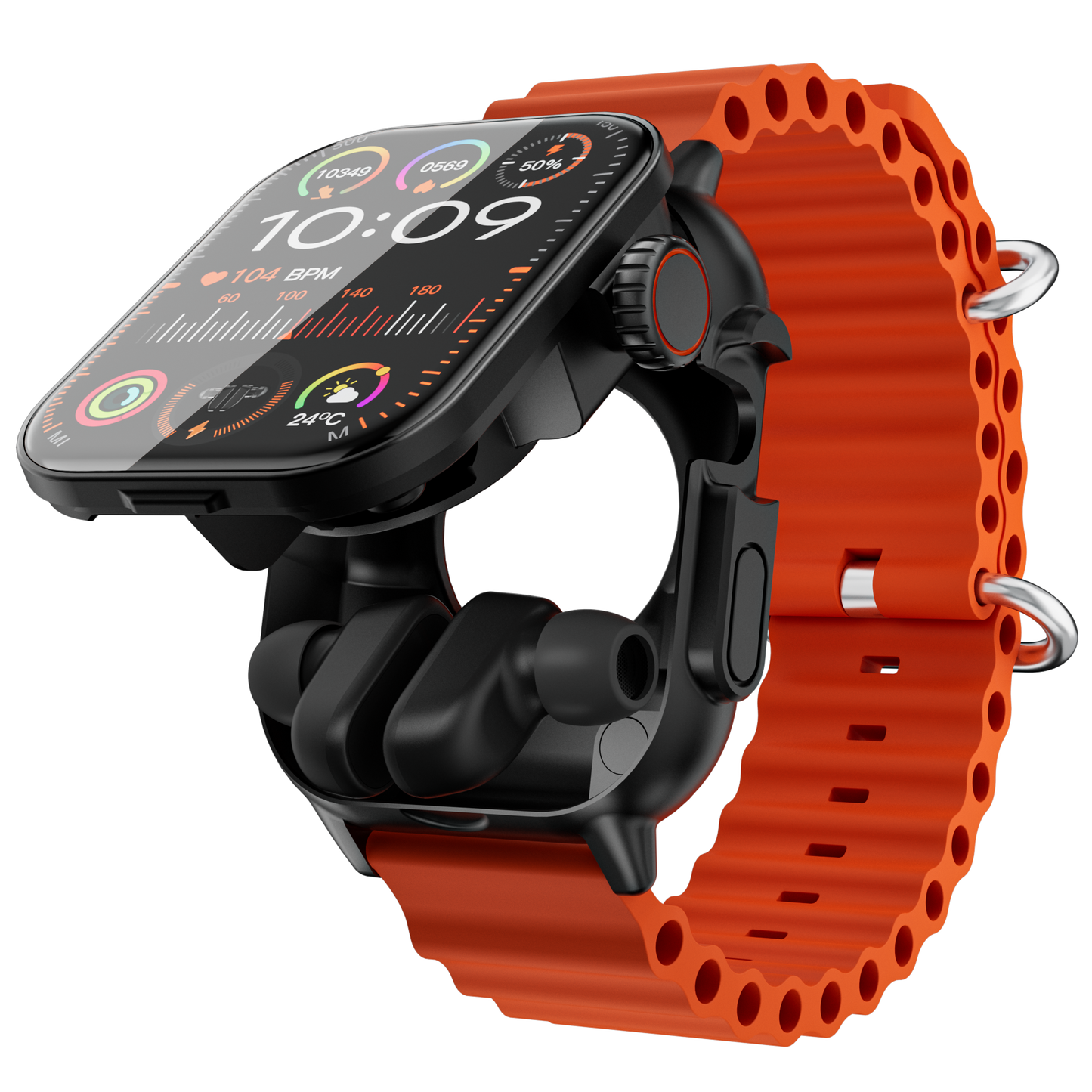 Hosmarte GT8 BUDS Smartwatch – 2-in-1 Earbuds | Heart Rate, SpO₂, Blood Pressure, Sleep Monitoring & Bluetooth Calling