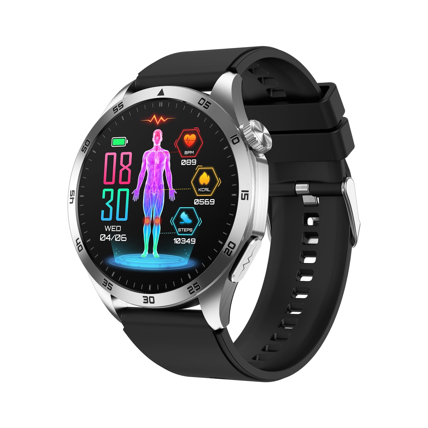 Hosmarte ET485 Advanced Health Smartwatch ECG + Blood Glucose/Lipid/BMI Tracking | AI Health Insights