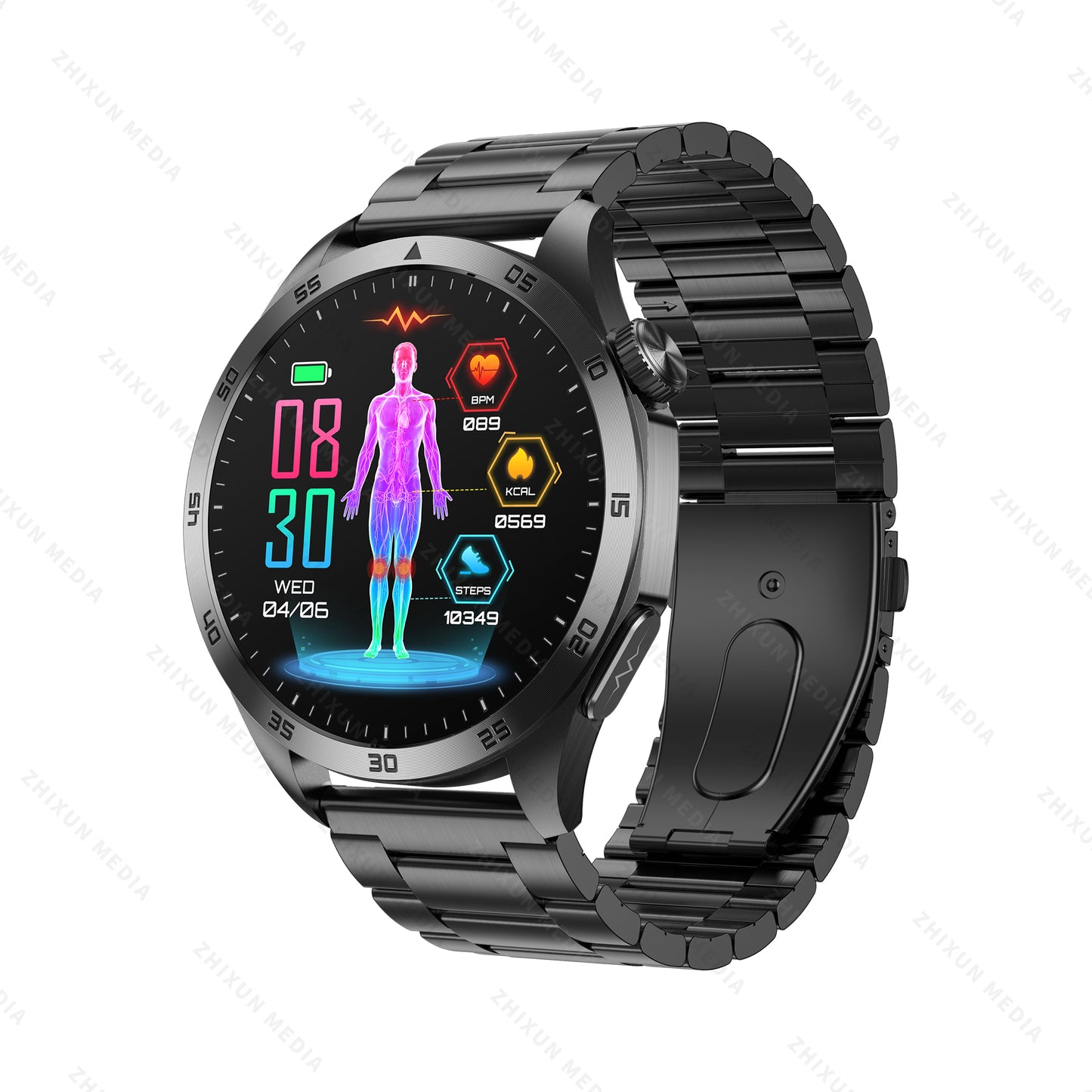 Hosmarte ET485 Advanced Health Smartwatch ECG + Blood Glucose/Lipid/BMI Tracking | AI Health Insights