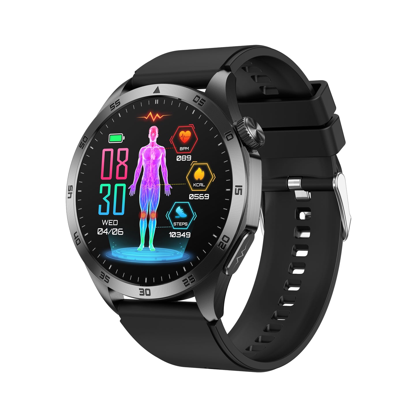 Hosmarte ET485 Advanced Health Smartwatch ECG + Blood Glucose/Lipid/BMI Tracking | AI Health Insights