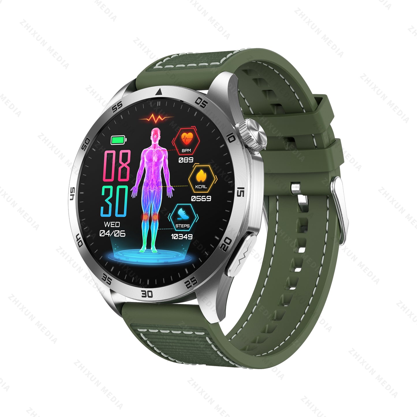 Hosmarte ET485 Advanced Health Smartwatch ECG + Blood Glucose/Lipid/BMI Tracking | AI Health Insights