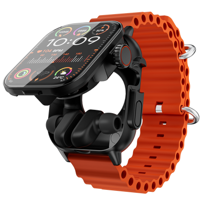 Hosmarte GT8 BUDS Smartwatch – 2-in-1 Earbuds | Heart Rate, SpO₂, Blood Pressure, Sleep Monitoring & Bluetooth Calling