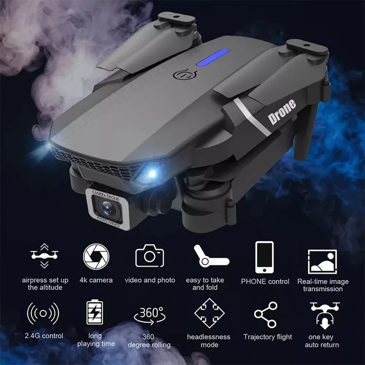 Drone 4k HD Wide-Angle Dual Camera 1080P