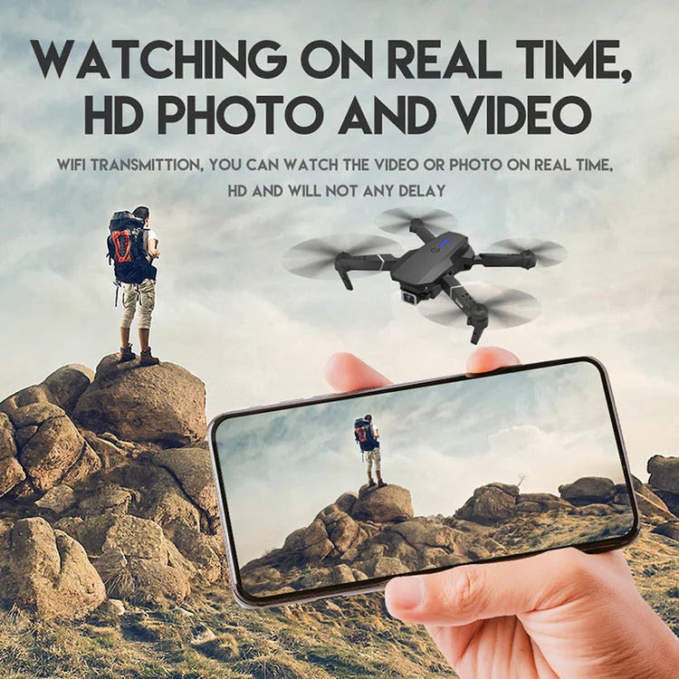 Drone 4k HD Wide-Angle Dual Camera 1080P